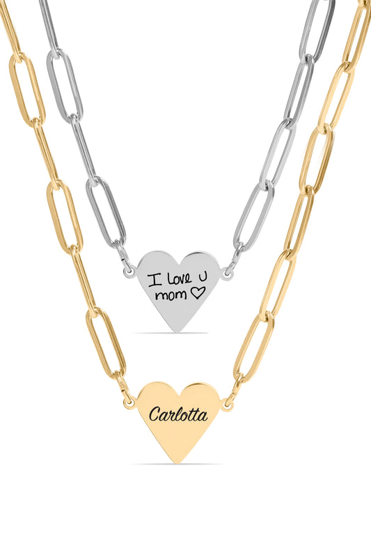 One Heart Paperclip Necklace