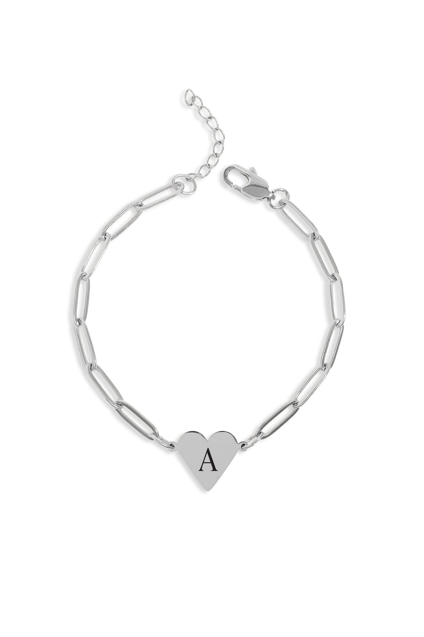 One Heart Paperclip Bracelet