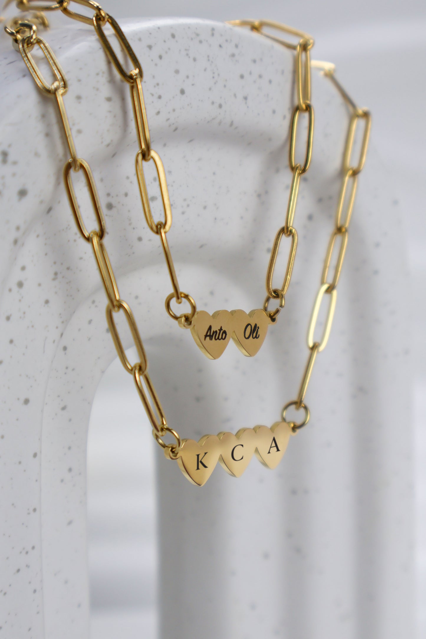 Hearts Paperclip Necklace