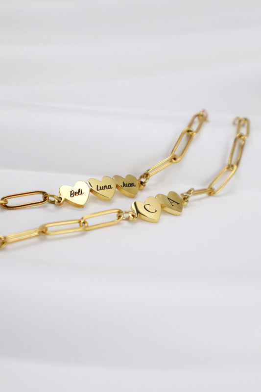 Hearts Paperclip Bracelet