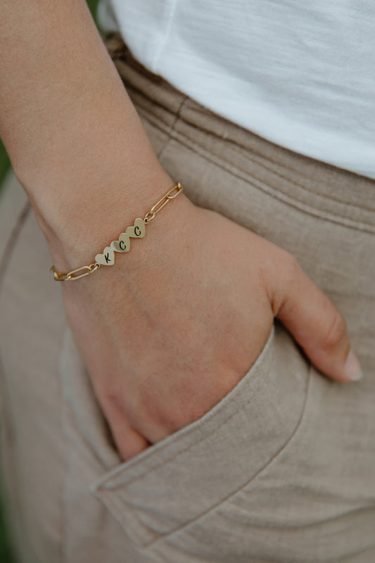 Hearts Paperclip Bracelet